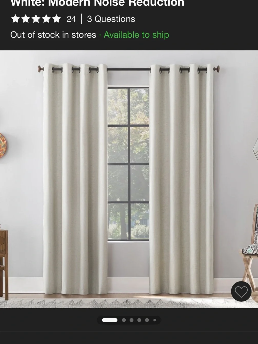 ARCHAEO blackout Textured Grommet Curtain Panel - SET of 2– white textured linen